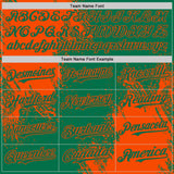 Custom Kelly Green-Orange Abstract Brush Stroke Authentic Baseball Jersey