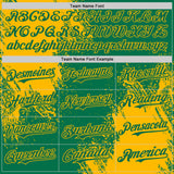 Custom Kelly Green-Gold Abstract Brush Stroke Authentic Baseball Jersey