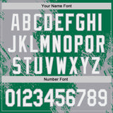 Custom Kelly Green White-Gray Abstract Brush Stroke Authentic Baseball Jersey