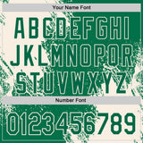 Custom Kelly Green-Cream Abstract Brush Stroke Authentic Baseball Jersey