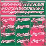 Custom Kelly Green White-Neon Pink Abstract Brush Stroke Authentic Baseball Jersey