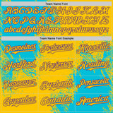 Custom Yellow Lakes Blue-Purple Abstract Brush Stroke Authentic Baseball Jersey