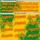 Custom Yellow Grass Green-Red Abstract Brush Stroke Authentic Baseball Jersey