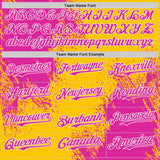Custom Yellow Deep Pink-White Abstract Brush Stroke Authentic Baseball Jersey