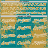 Custom Teal Old Gold-White Abstract Brush Stroke Authentic Baseball Jersey
