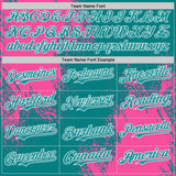Custom Teal Pink-White Abstract Brush Stroke Authentic Baseball Jersey