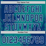 Custom Teal US Navy Blue-White Abstract Brush Stroke Authentic Baseball Jersey