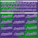 Custom Purple Grass Green-White Abstract Brush Stroke Authentic Baseball Jersey