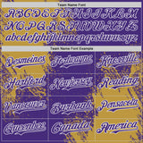 Custom Purple Old Gold-White Abstract Brush Stroke Authentic Baseball Jersey