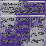 Custom Purple Black-Gray Abstract Brush Stroke Authentic Baseball Jersey