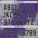 Custom Purple Black-Gray Abstract Brush Stroke Authentic Baseball Jersey