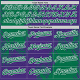 Custom Purple Kelly Green-White Abstract Brush Stroke Authentic Baseball Jersey