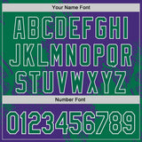 Custom Purple Kelly Green-White Abstract Brush Stroke Authentic Baseball Jersey