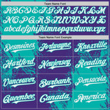 Custom Purple White-Aqua Abstract Brush Stroke Authentic Baseball Jersey