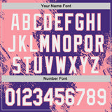 Custom Purple White-Medium Pink Abstract Brush Stroke Authentic Baseball Jersey