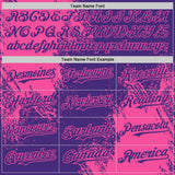 Custom Purple-Pink Abstract Brush Stroke Authentic Baseball Jersey