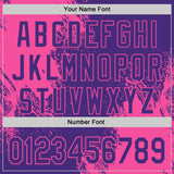 Custom Purple-Pink Abstract Brush Stroke Authentic Baseball Jersey