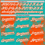 Custom Aqua White-Orange Abstract Brush Stroke Authentic Baseball Jersey