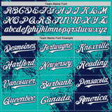 Custom Aqua White-Navy Abstract Brush Stroke Authentic Baseball Jersey