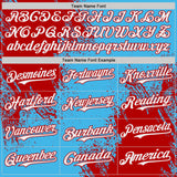 Custom Sky Blue White-Red Abstract Brush Stroke Authentic Baseball Jersey