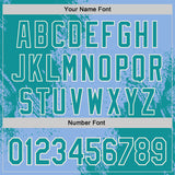 Custom Light Blue Teal-Cream Abstract Brush Stroke Authentic Baseball Jersey