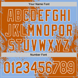 Custom Light Blue Texas Orange-Cream Abstract Brush Stroke Authentic Baseball Jersey