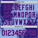 Custom Light Blue Dark Purple-Pink Abstract Brush Stroke Authentic Baseball Jersey