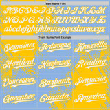 Custom Light Blue White-Yellow Abstract Brush Stroke Authentic Baseball Jersey