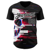 Custom Black-White Skull Authentic Baseball Jersey