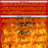 Custom Red-Gold Flames Skull Authentic Baseball Jersey