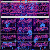 Custom Dark Purple-Pink Skull Authentic Baseball Jersey