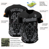Custom Black-Gray Skull Authentic Baseball Jersey
