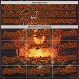 Custom Brown Black-Orange Flames Skull Authentic Baseball Jersey
