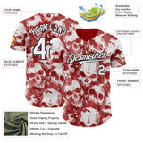 Custom Red White-Black Flames Skull Smoke Authentic Baseball Jersey