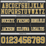 Custom Black Old Gold-White Authentic Distressed Scratch Brush Stroke Football Jersey