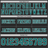 Custom Black Teal-White Authentic Distressed Scratch Brush Stroke Football Jersey