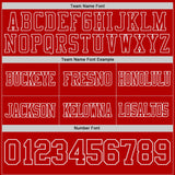Custom Red Royal-White Authentic Distressed Scratch Brush Stroke Football Jersey