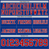 Custom Royal Red-White Authentic Distressed Scratch Brush Stroke Football Jersey