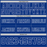 Custom Royal Yellow-White Authentic Distressed Scratch Brush Stroke Football Jersey