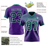 Custom Purple Teal-White Authentic Distressed Scratch Brush Stroke Football Jersey