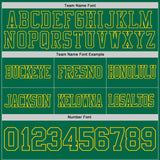 Custom Kelly Green Purple-Yellow Authentic Distressed Scratch Brush Stroke Football Jersey
