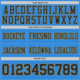 Custom Powder Blue Black-Old Gold Authentic Distressed Scratch Brush Stroke Football Jersey