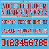 Custom Sky Blue Red-White Authentic Distressed Scratch Brush Stroke Football Jersey