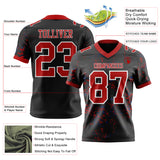 Custom Black Red Royal-White Authentic Abstract Shattered Paint Splatter Football Jersey