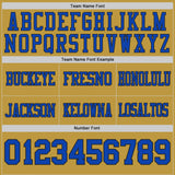 Custom Old Gold Thunder Blue-Black Authentic Abstract Shattered Paint Splatter Football Jersey