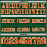 Custom Green Orange-White Authentic Abstract Shattered Paint Splatter Football Jersey
