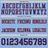 Custom Light Blue Royal-Orange Authentic Abstract Shattered Paint Splatter Football Jersey