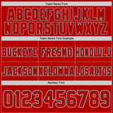 Custom Red Black-White Authentic Abstract Geometric Lines Gradient Football Jersey
