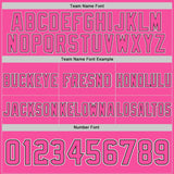 Custom Pink Black-White Authentic Abstract Geometric Lines Gradient Football Jersey
