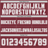 Custom White-Burgundy Authentic Abstract Geometric Lines Gradient Football Jersey